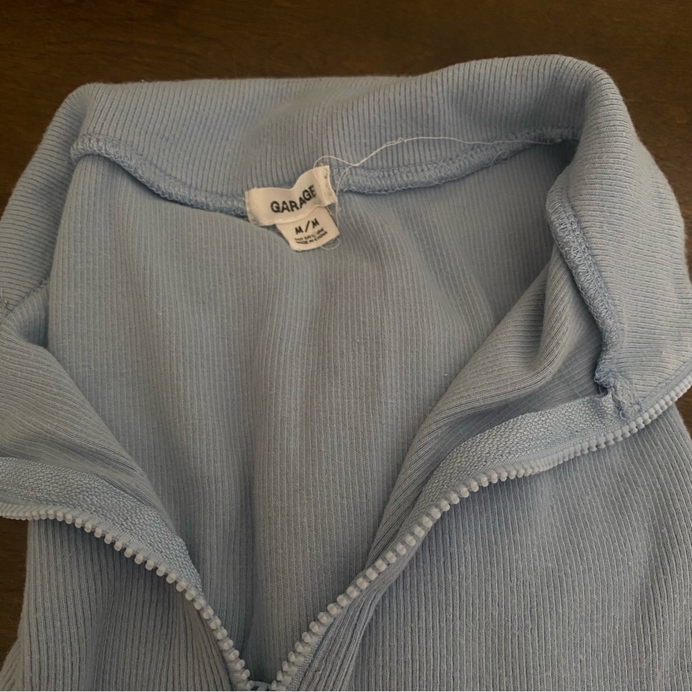 blue sweater